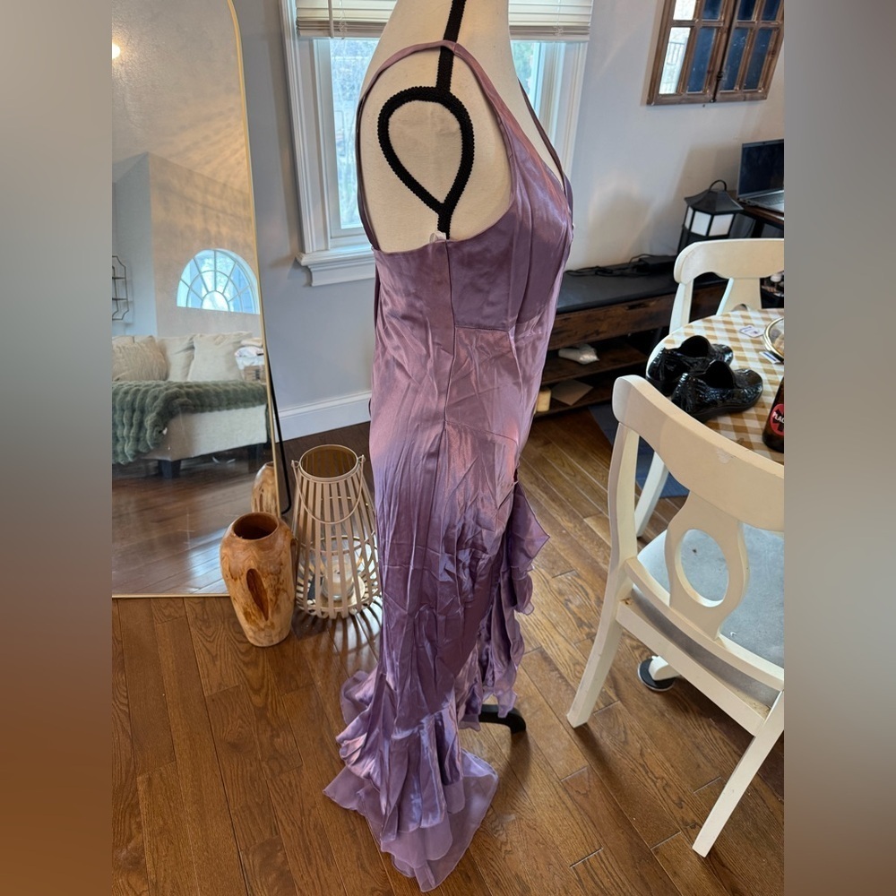 Urban Girl Nites Lavender Satin Dress size 11/12 Cocktail Prom - Picture 8 of 15